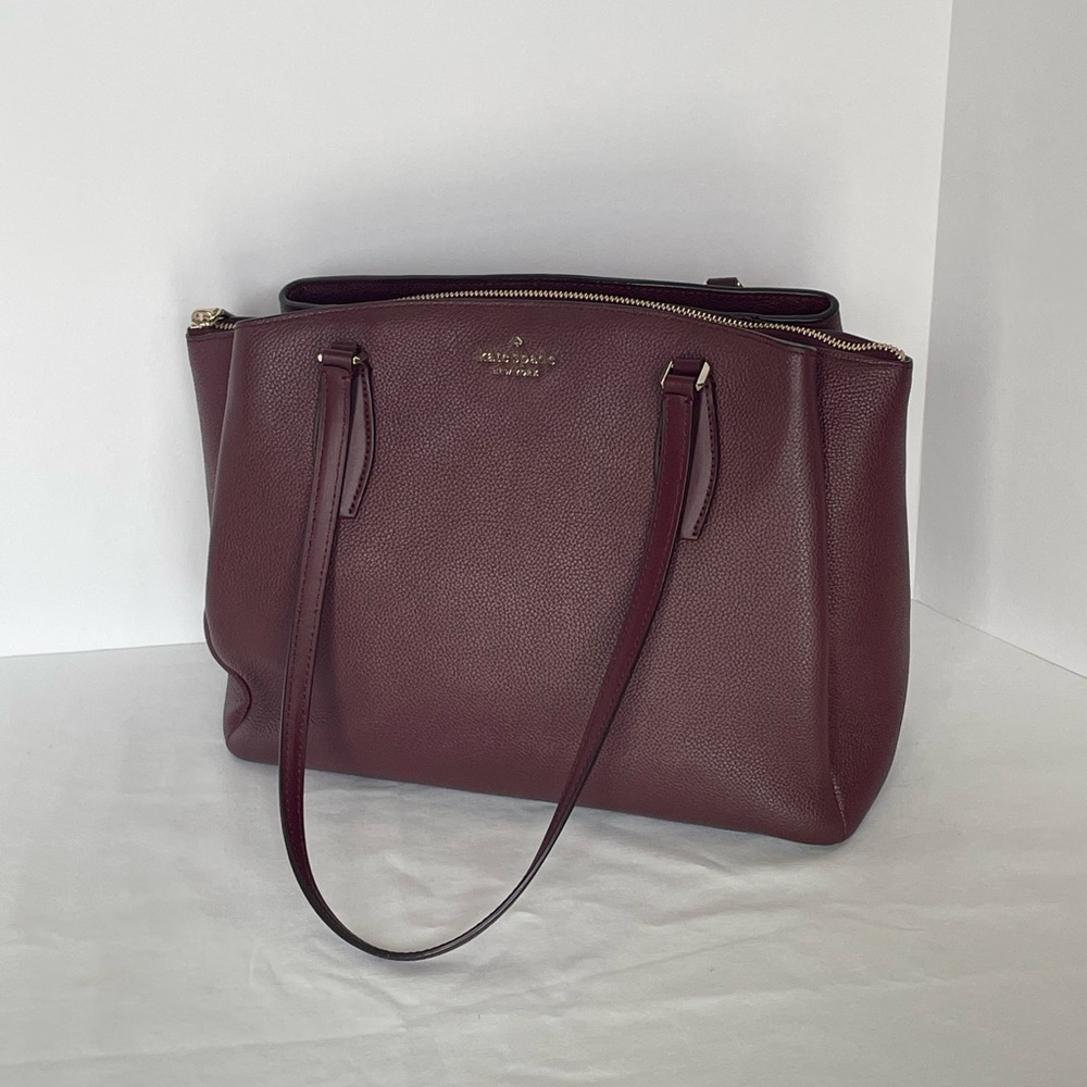 Kate Spade Burgundy Leather Tote Bag